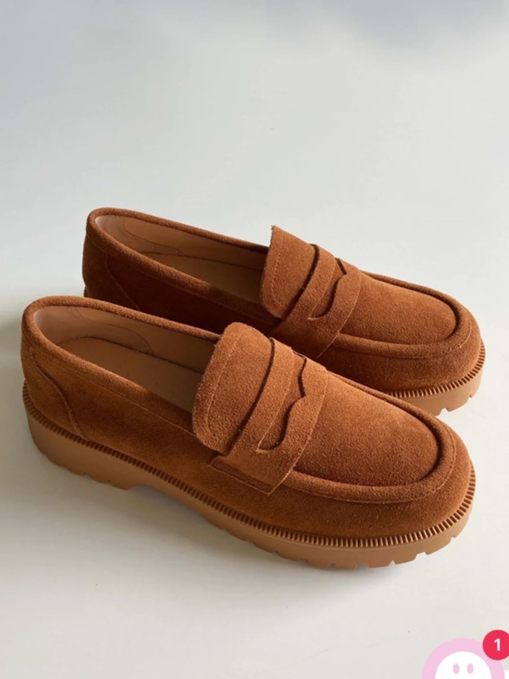 Handmade Loafer Slipper Mokassins Wildleder neu Leder Cognac size 8 woman’s